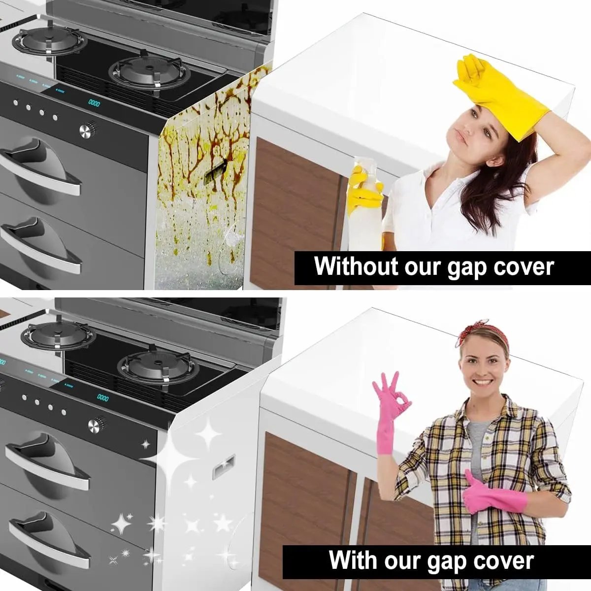 Gap Protector for Kitchen Stove - Easy Clean, Spill Seal