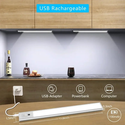 LED Motion Sensor Cabinet Light - USB for Kitchen & Bedroom