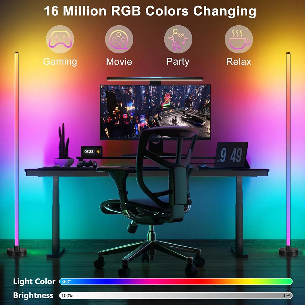 Smart LED Floor Lamp RGB Remote & APP Control