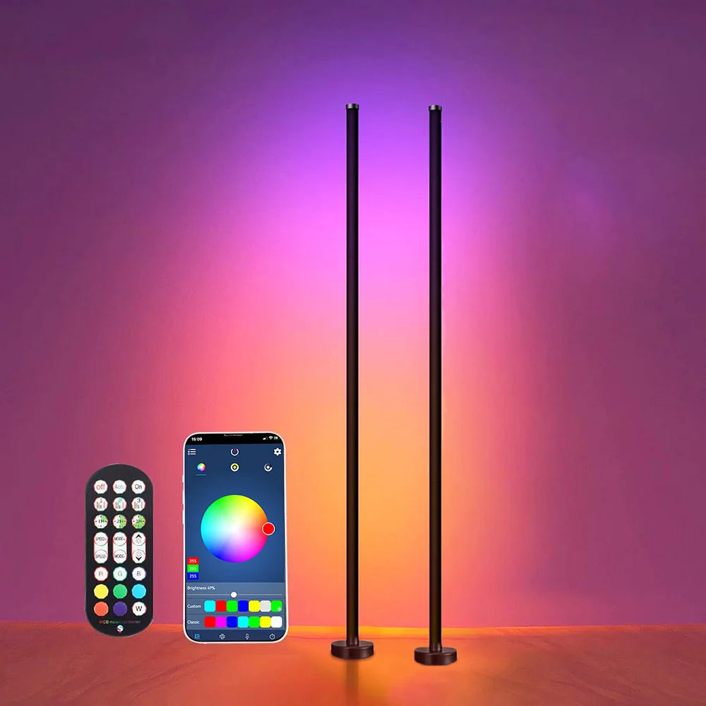 Smart LED Floor Lamp RGB Remote & APP Control