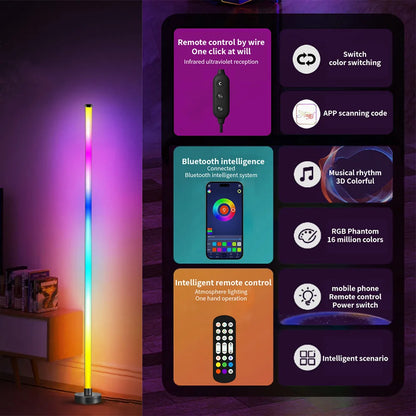 Smart LED Floor Lamp RGB Remote & APP Control