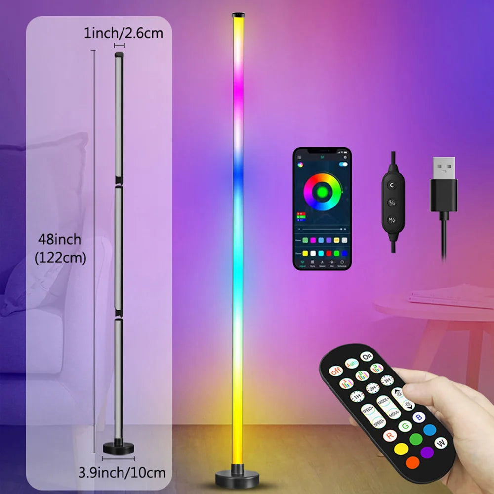 Smart LED Floor Lamp RGB Remote & APP Control